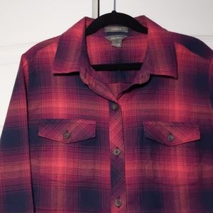 Eddie Bauer Pink/Navy Flannel size XS